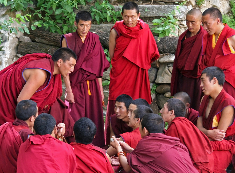 A monk instructing novices in the debating court, Drepung Monastery, TibetJohn MastenbrookAustin, TXArchival Digital Print