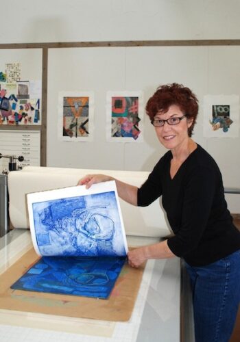 Cecelia Feld in her studio