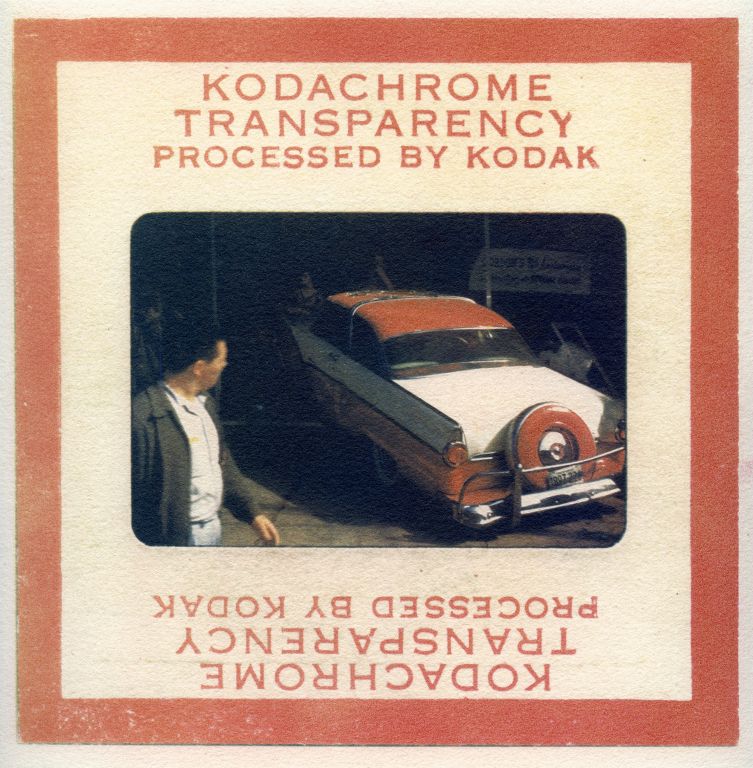 Aidan AveryTucson, AZCar Crash, 1950s, Kodachrome SlideGum Bichromate Over Cyanotype