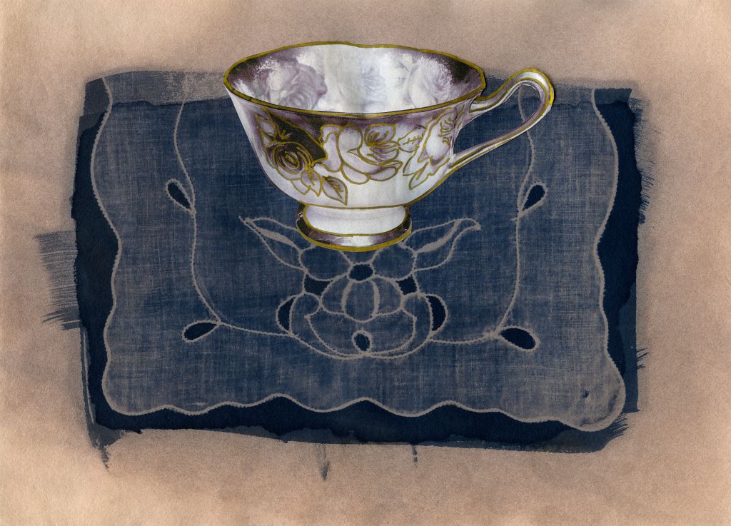 Fruma MarkowitzBridgeport, CTSara's Trousseau #9Cyanotype collage with toned and gilded elements