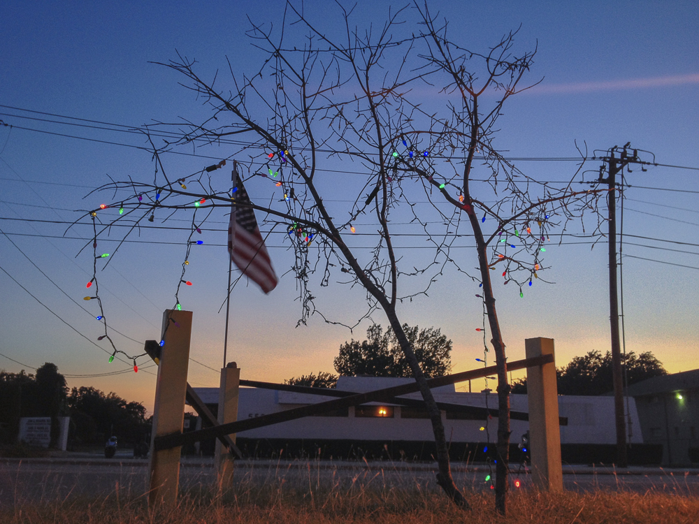 Flag, Lights and Sunset Glow, Fort Worth, TX USA, 2013Kipp BakerFort Worth, TX